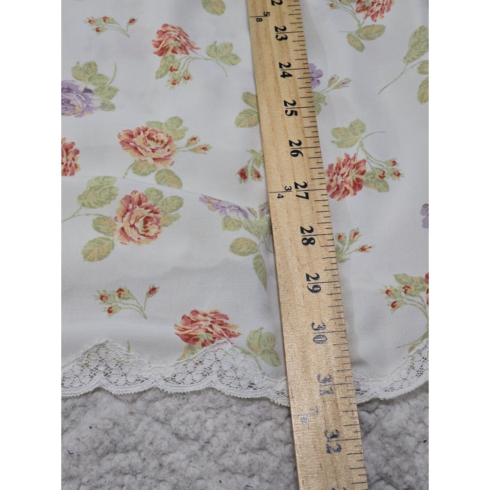 Laura Ashley Vintage Floral Lace Trimmed Cami Cottage Core Slip Dress Large - Picture 4 of 12